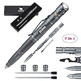 Tactical Pens(7-in-1) For Mens Dad Gifts Emergency Tool Survival Kit Military Pen with LED Tactical Flashlight Everyday Carry (EDC) Survival Gear