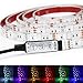 YUHAN USB Powered LED Light Strip,1M(3.28FT) DC5V 5050 RGB LED Lights 20 Color Options Waterproof TV Backlight Background Lighting Built-in Controller for HDTV,TV,PC,LCD Desktop Monitors (1M/3.28FT)