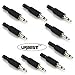 URBEST 25Pcs 10mm x 3.5mm Mono Male Jack Single Channel Straight Solder Microphone Headphone Adapter Connector Black