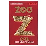 24k Gold Rolling Papers,Cigarette Rolling Paper (1.25 1 1/4 Size, 2 Sheet Pack/Red Black Packing)