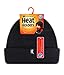 HEAT HOLDERS - Men's Thermal Fleece Lined Turn Over Cuff Winter Hat - Black