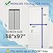 TheFitLife Magnetic Screen Door - Heavy Duty Mesh Curtain with Full Frame Hook and Loop Powerful Magnets That Snap Shut Automatically - Black 38''x97'' - Fits Doors up to 36''x96'' Max