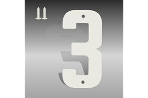 SPNO1-MS 3 Inch White Metal Letters, Modern House Numbers for Outside, White Door Mailbox Numbers, Metal House Address Letter and Number for Office Apartment Outside (3)