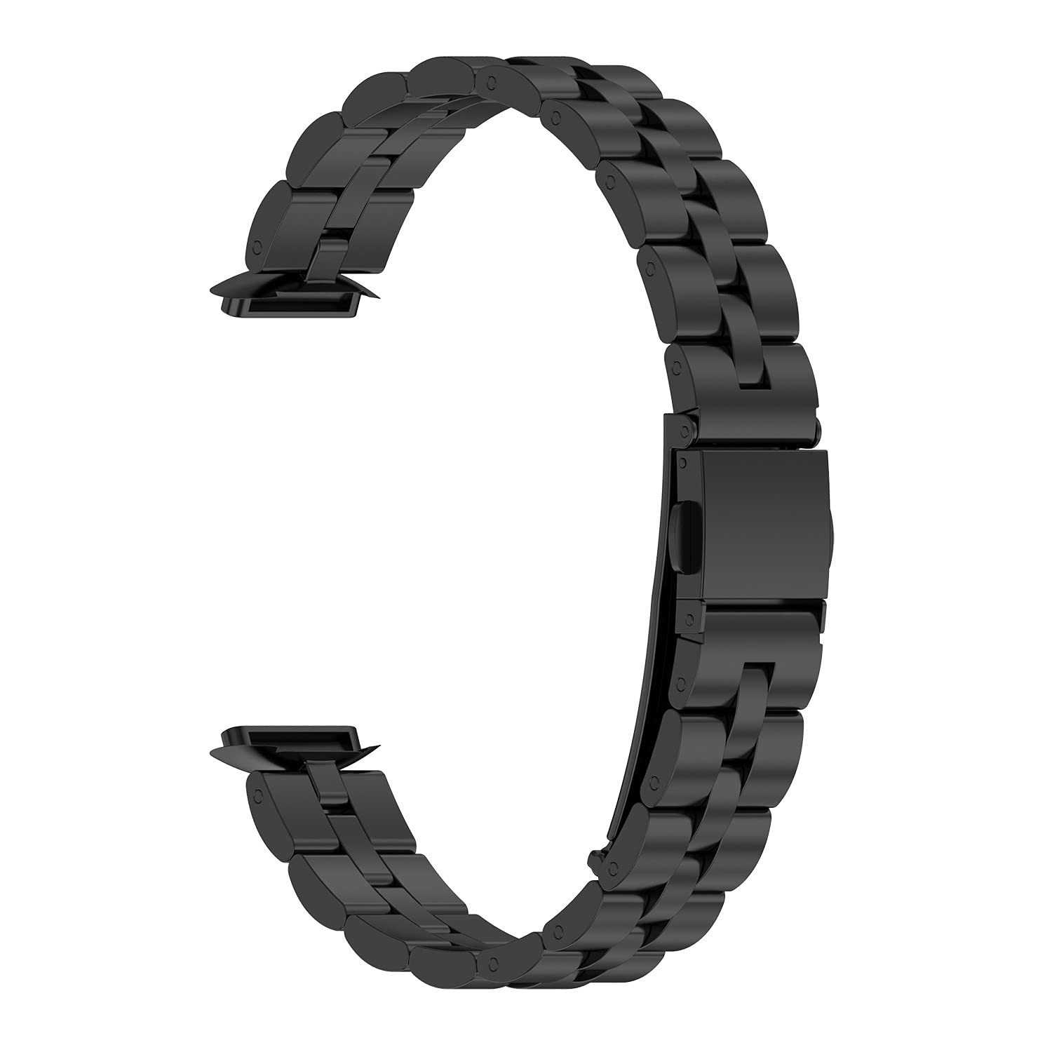 AISPORTS Compatible with Fitbit Luxe Strap Stainless Steel for Women Men, Solid Adjustable Stainless Steel Sport Wristband Metal Buckle Bracelet Replacement Strap for Fitbit Luxe Activity Tracker