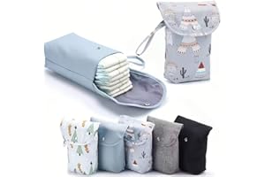 Diaper Storage Bag With Snap Closure And Wrist Strap, Compact Portable Pouch For Diapers And Wet Wipes, Travel Stroller Nurse