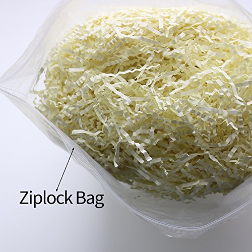 HRX Package Crinkle Cut Shredded Tissue Paper Filler,Paper Shred for Filling Gift Baskets, Box, Bags (1.1 LB, Beige)
