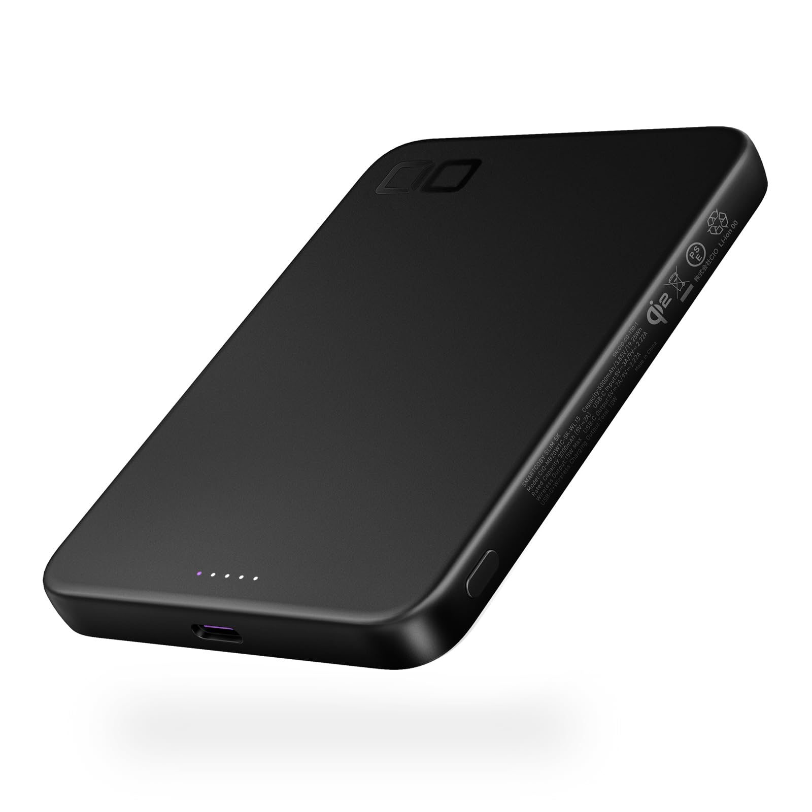 CIO Qi2 Magsafe Charger, 5000mAh Ultra-Slim Magnetic Wireless Charger iPhone, Magsafe Battery Pack, 15W Wireless + 20W USB-C PD iPhone Magnetic Fast SMARTCOBY Slim 5K (Black, Safety Model)