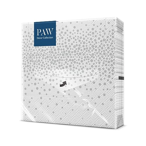 PAW Paper Napkins 33 x 33 cm, 20 Pack - Confetti Silver