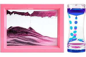 Oneshow Liquid Motion Bubbler and Moving Sand Art Picture 2 in 1 - Pink