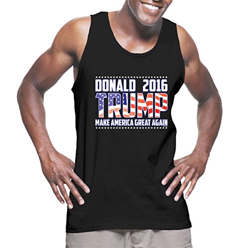 Mens Make America Great Again - Donald Trump 2016 Tank Top T-shirt (Large, BLACK)