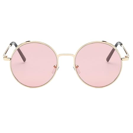 Sharplace Retro Sonnenbrille Vintage Rund Steampunk Brillen Polarisiert - Rosa