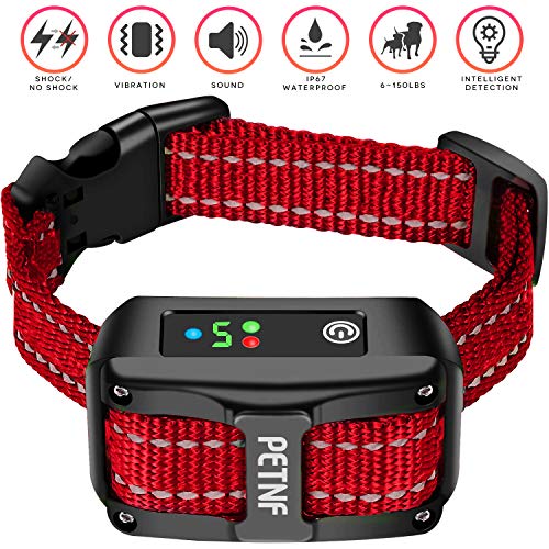Dog Bark Collar,Upgraded Smart Detection Module Bark Collar Large Medium Small Dog,Newest Automatic Shock Collar,Dog Barking Control,Rechargeable E Collars IP67 Waterproof,Adjustable Reflective Strap