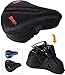 WINNINGO Gel Bike Seat Cover with Raincover, Anti-Slip Comfortable Bike Seat Cushion with Breathable Design Bicycle Wide Saddle Pad for MTB & BMX and Road, Velcro Installation, 11 X 10 in