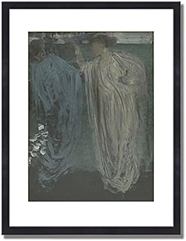 Amazon ジェームズ マクニール ホイッスラー 緑と紫のシンフォニー Symphony In Green And Violet C 1868 インテリア アート 絵画 プリント 額装作品 フレーム 木製 黒 サイズ L 412mm X 527mm アートフレーム ポスター オンライン通販
