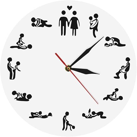 Amazon Co Jp 壁時計いたずらな失礼なユーモア24時間セックスポジション壁時計カルマスートラ壁時計結婚式パーティー壁の装飾カップルバレンタインギフト装飾用キッチンリビングルームベッドルームオフィス ホーム キッチン
