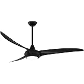 Minka-Aire F848-CL Light Wave 65" Ceiling Fan with LED Light and Remote Control in Coal Finish