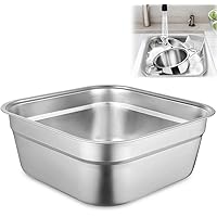 Lnrueg Stainless Steel Dishwashing Basin - Large Square Sink Tub for Kitchen, Multi-Purpose Container for Washing Up, Durable