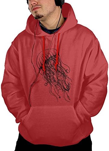 Wqaip Kerg Pullover With Pocket For Man Sweaters Big Jellyfish Hooded Slovenly