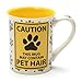 Enesco Our Name is Mud Caution Pet Hair Stoneware Mug, 16 oz, Yellow
