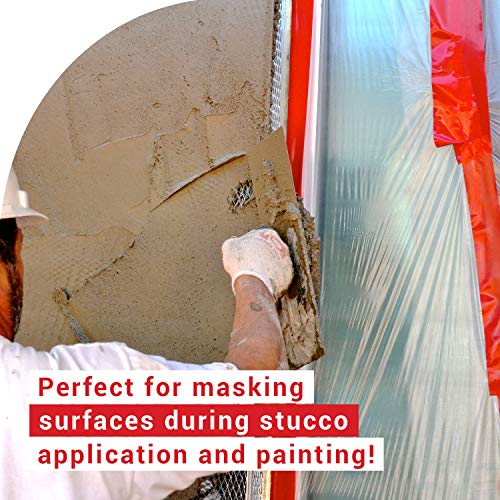 Vapor Barrier Seam Tape 4" x 180' - Wall and Floor Liner for Crawl Space Moisture Barriers, Encapsulations, Carpet Padding, Stucco Applications and More (9 mil, Red)