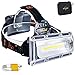 LETOUR LED Headlamp 1800 Lumen Rechargeable Headlamp COB High Bright Headlight 4500mAh 3 Modes Adjustable IP65 Waterproof Work Light for Hard Hat Camping Cycling Fishing Outdoor Gift for Men
