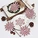 Sea Team Plastic Christmas Glitter Snowflake Ornaments Christmas Tree Decorations, 4-inch, Set of 36, Rose Gold