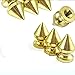 RUBYCA 12MM 20 Sets Metal Tree Spikes and Studs Metallic Screw-Back for DIY Leather-Craft Gold Color