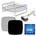 Air Fryer Kebab Skewer Rack Compatible with Costzon, Dash, NuWave® Brio, Chefman, Gourmia, Enklov, Maxi-Matic, Philips, Cosori +More | Stainless Steel Skewer Accessory + Cooking Times Cheat Sheet