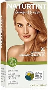 Naturtint 8C Copper Blonde Permanent Hair Colour Gel 60ml + Mask