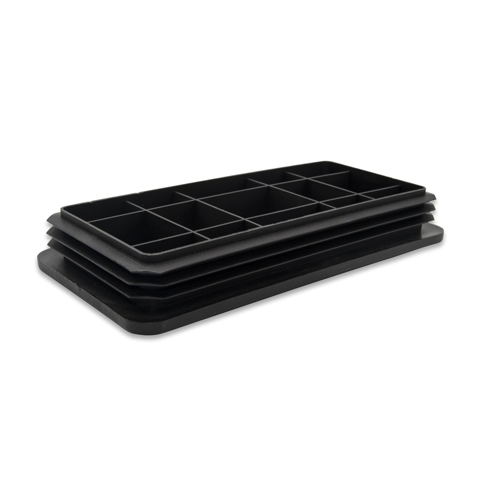 Flyshop 4 Pack Rectangle Plastic Tube Chair Glide Insert Finishing Plug Black Tubing End Cap 100 x 200 mm, 4" x 8" — image 1