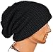 Unisex Slouchy Winter Hats Knitted Beanie Caps Men Women Soft Warm Ski Hat (Black)