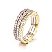 Serend SPILOVE 18k Rose/Yellow Gold/Platinum Plated CZ Simulated Diamond 3pcs Stackable Eternity Rings Set, Gifts for Birthday, Anniversary, Valentine's Day