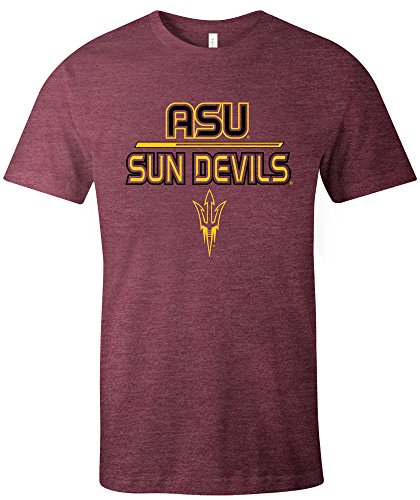 NCAA Arizona State Sun Devils Adult Unisex NCAA Reverse Short sleeve Triblend T-Shirt,Large,Maroon
