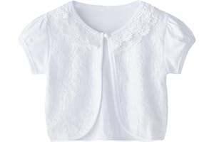 CONGMI Little Girls' Long Short Sleeve Lace Bolero Cardigan Shrug Dress Cover up 2-11 Years