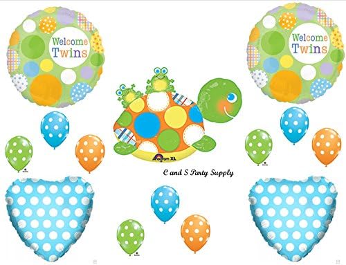 Amazon Com New Welcome Twins Turtle Frogs Baby Shower Balloons