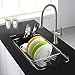 Sink Dish Drying Rack with Silverware Drying Storage Holder, in Sink or on Countertop Dish Drainer, Adjustable Bar Drying Basket, Rust resistant Stainless Steel