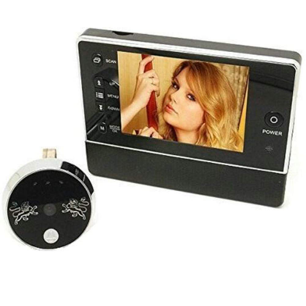 BW 3.5 inch LCD Monitor Digital Peephole Door Viewer Camera With Doorbell Function For Home Security, 120 Degree Wide Angle