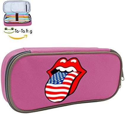 Rolling Stones Logo Pen Case Stationery Pouch Bag Pencil Case Cosmetic Makeup for School Supplies