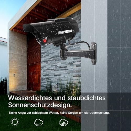 ERWEY CCTV Surveillance Cameras with Flashing LED Light 4 Pack Black