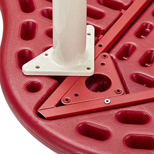 ECR4Kids 65" Kidney Resin Activity Table with Six 12" Resin Chairs - Indoor/Outdoor Kids Seating Set for Classrooms, Daycares, Playgrounds, Red (Pack of 7)