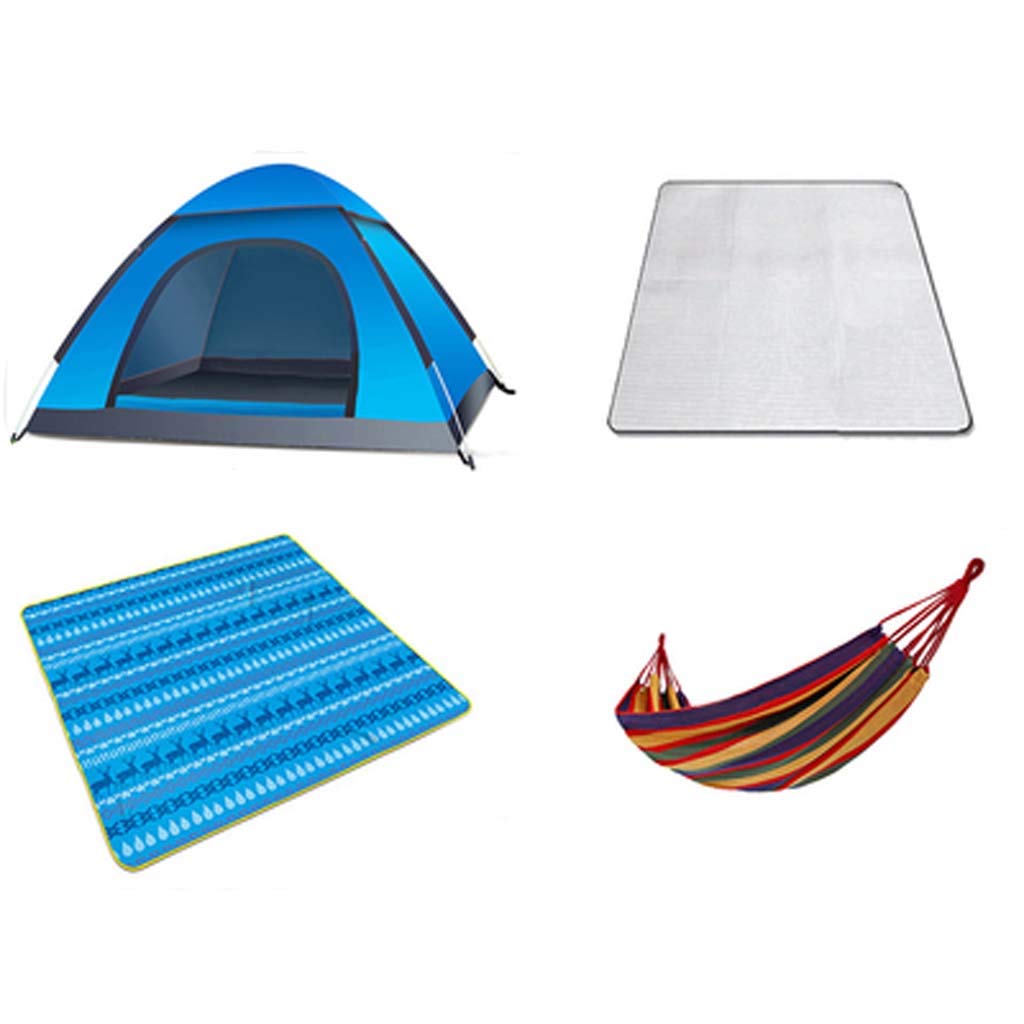 テント 屋外テント 春 夏 秋 完全自動家庭の防雨 3 4人の使用 野生 キャンプキャンプ 登山 マット ピクニックマット Manhero B07l2mwtch テント本体 総合福袋