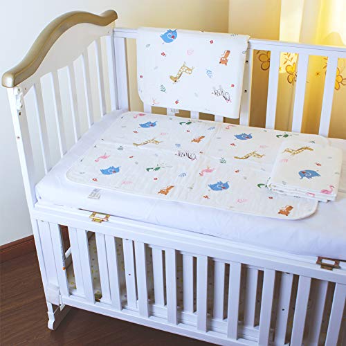 Baby Crib Mattress Pads Cover - Toddler Washable Changing Pads - Portable Changing Mat for Baby (20"X27", Animal)