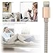 Ambet iPhone Lightning Cable to USB Cable- 3PCS 5 Feet (1.5 Meters) Gold Cord -Sync apple iOS iPhone Charging Charger Cable for iPhone 7/SE/6s/6/ 5/5c/5s/Plus, iPad, iPod