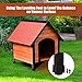 Tangkula Dog House, Wooden Pet Kennel, Outdoor Weather Waterproof Pet House, Natural Wooden Dog House Home with Reddish Brown Roof, Pet Dog House (Small, Red & Natural)