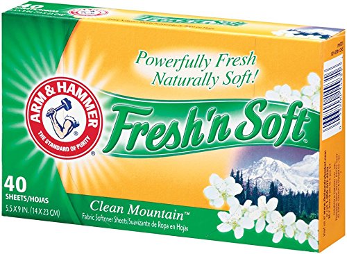 Arm & Hammer Fresh 'N Soft Fabric Softener Sheets, Clean Mountain, 40 Count