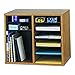 Safco Wooden Paper and Mail Organizer for Home Office and Classroom, Adjustable Shelves and Stackable