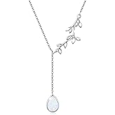 Silikepa Leaf Necklace for Women 925 Sterling Silver Leaf Pendant Necklace Y Chain Necklace Jewelry Gift for Women