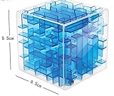 3D Cube Maze , Maze cube,Intelligence Creative Development Game, Educational Toys Suitable for Adults Aged and Children Transparent Blue