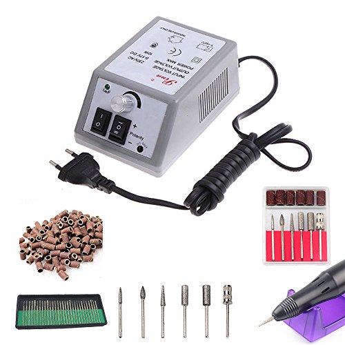 Professional Nail Drill Machine Electric Finger Toe Nail File Care Manicure Pedicure Kit with Nail Drill Bits Kits for Acrylic Nails (20,000 RPM)
