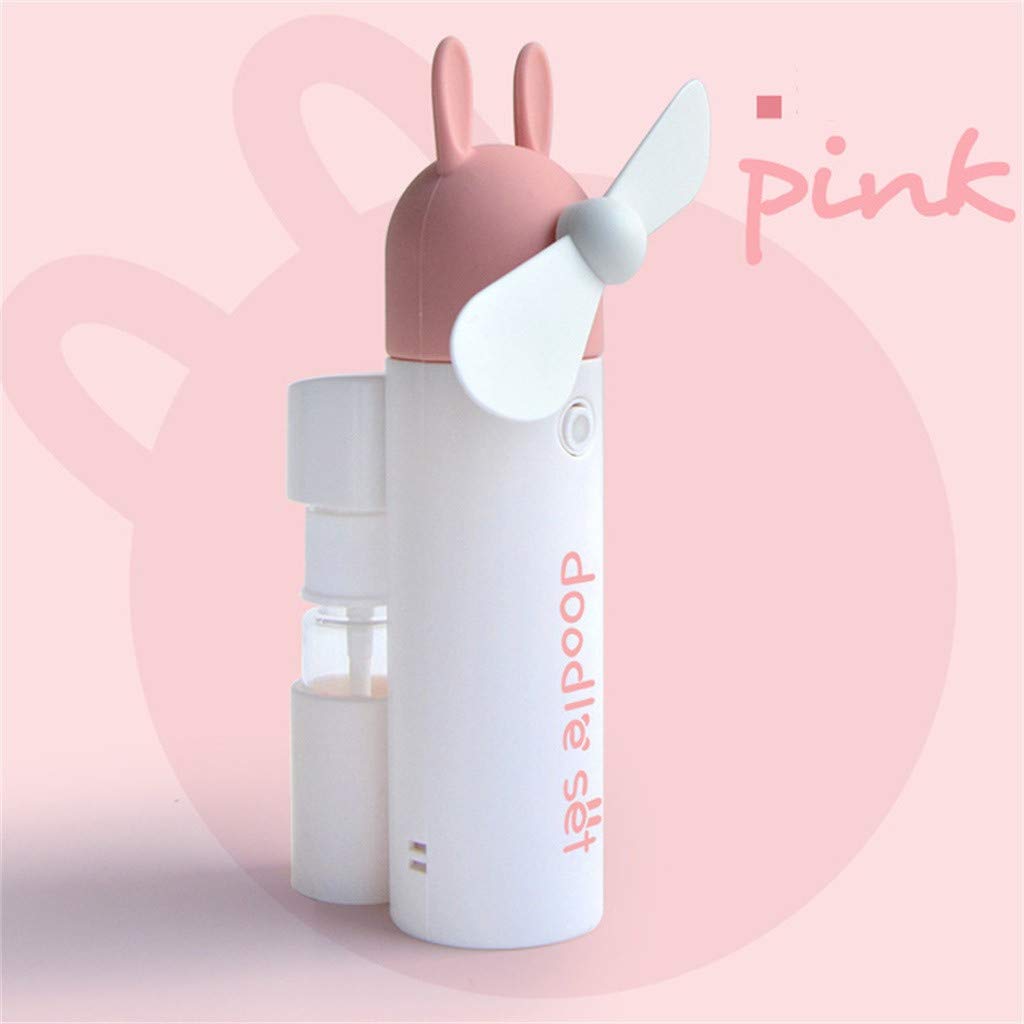 Dergo ☀USB Mini Handheld Fan Mist Spray Fan Air Water Bottle Cooling Misting USB Powered (C)